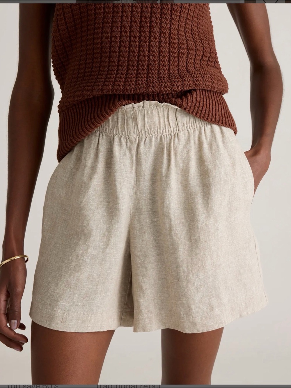 Quince European Linen High Waist Flax Shorts